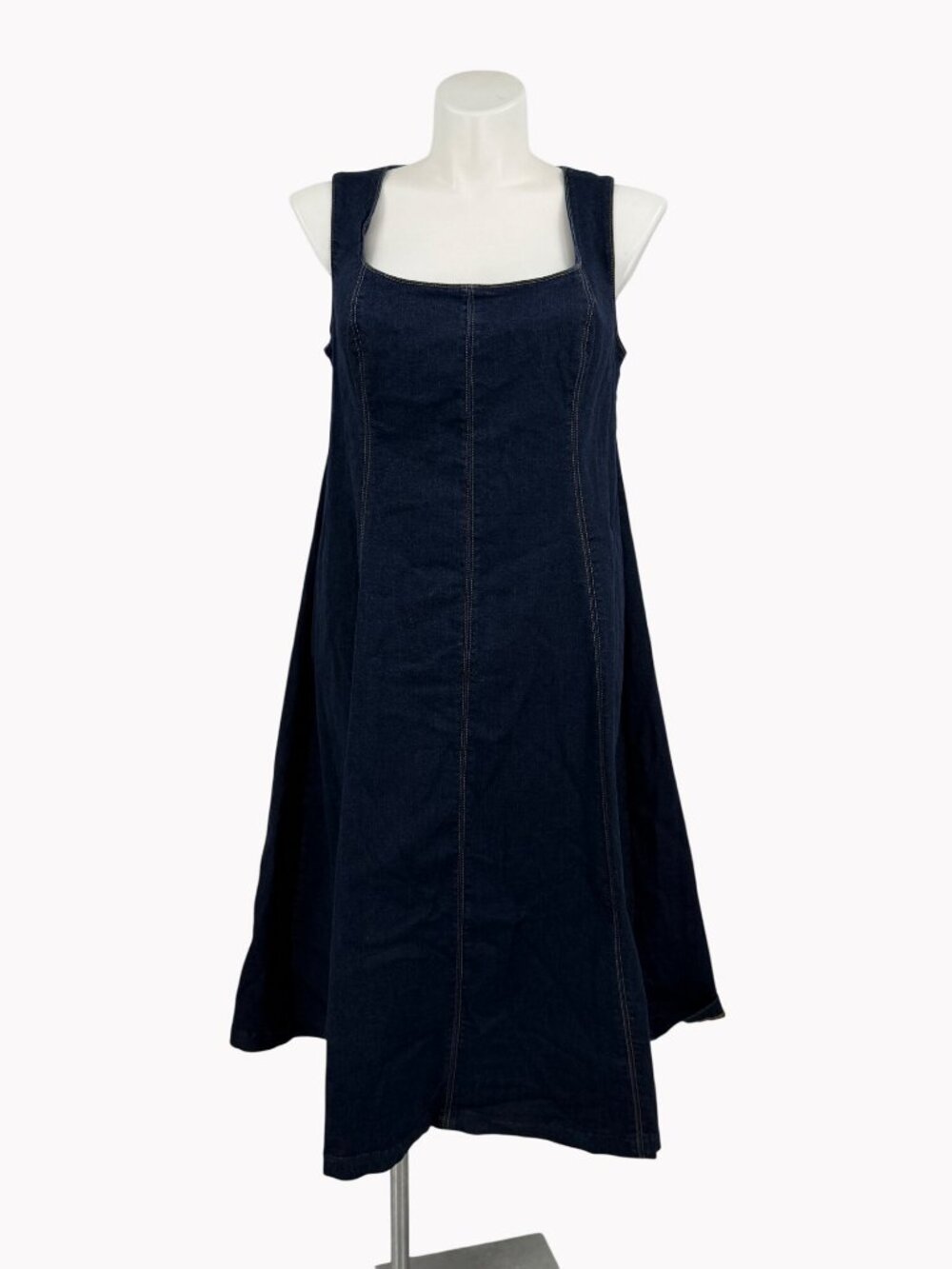 Torrid Belle Isle Womens Size 18 Blue Denim Midi Sleeveless A-Line Dress Cutout